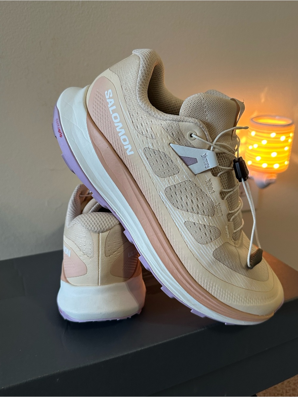 Salomon Ultra Glide 2, Women's Beige Pink Trail Running Shoes. Size 8.5
